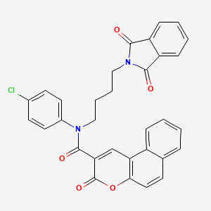 N-(4-chlorophenyl)-N-(4-(1,3-dioxoisoindolin-2-yl)butyl)-3-oxo-3H-benzo[f]chromene-2-carboxamide