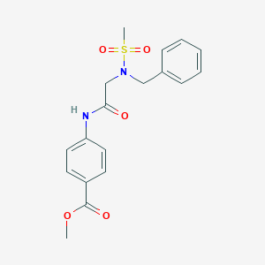 molecular formula C18H20N2O5S B297167 methyl 4-{[N-benzyl-N-(methylsulfonyl)glycyl]amino}benzoate 