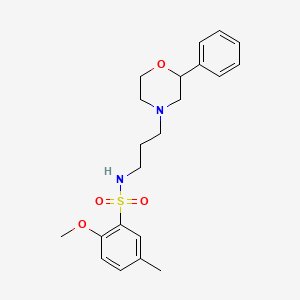 molecular formula C21H28N2O4S B2971674 2-methoxy-5-methyl-N-(3-(2-phenylmorpholino)propyl)benzenesulfonamide CAS No. 953919-22-7