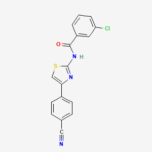 3-chloro-N-[4-(4-cyanophenyl)-1,3-thiazol-2-yl]benzamide