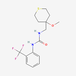 molecular formula C15H19F3N2O2S B2971685 1-((4-methoxytetrahydro-2H-thiopyran-4-yl)methyl)-3-(2-(trifluoromethyl)phenyl)urea CAS No. 2034453-91-1