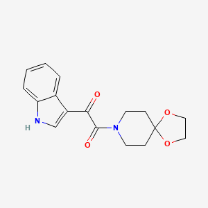 molecular formula C17H18N2O4 B2971693 1-(1H-吲哚-3-基)-2-(1,4-二氧杂-8-氮杂螺[4.5]癸环-8-基)乙烷-1,2-二酮 CAS No. 852367-16-9