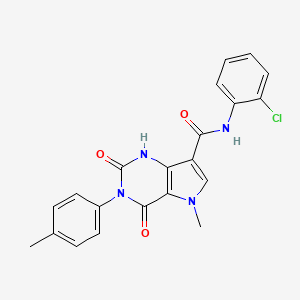 molecular formula C21H17ClN4O3 B2971699 N-(2-chlorophenyl)-5-methyl-2,4-dioxo-3-(p-tolyl)-2,3,4,5-tetrahydro-1H-pyrrolo[3,2-d]pyrimidine-7-carboxamide CAS No. 921807-09-2