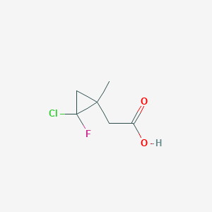 molecular formula C6H8ClFO2 B2971704 2-(2-Chloro-2-fluoro-1-methylcyclopropyl)acetic acid CAS No. 1909313-10-5