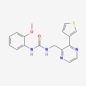 molecular formula C17H16N4O2S B2971709 1-(2-Methoxyphenyl)-3-((3-(thiophen-3-yl)pyrazin-2-yl)methyl)urea CAS No. 2034426-49-6