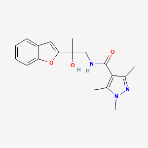 molecular formula C18H21N3O3 B2971712 N-(2-(苯并呋喃-2-基)-2-羟基丙基)-1,3,5-三甲基-1H-吡唑-4-甲酰胺 CAS No. 2034277-70-6