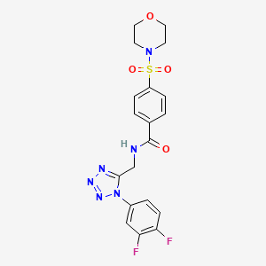 molecular formula C19H18F2N6O4S B2971713 N-((1-(3,4-difluorophenyl)-1H-tetrazol-5-yl)methyl)-4-(morpholinosulfonyl)benzamide CAS No. 941922-26-5