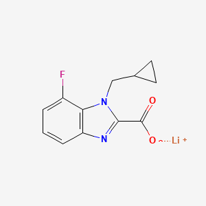 molecular formula C12H10FLiN2O2 B2971716 Lithium 1-(cyclopropylmethyl)-7-fluoro-1H-benzo[d]imidazole-2-carboxylate CAS No. 2197054-80-9