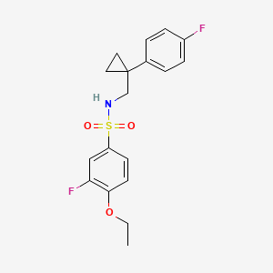 molecular formula C18H19F2NO3S B2971726 4-ethoxy-3-fluoro-N-((1-(4-fluorophenyl)cyclopropyl)methyl)benzenesulfonamide CAS No. 1049481-72-2
