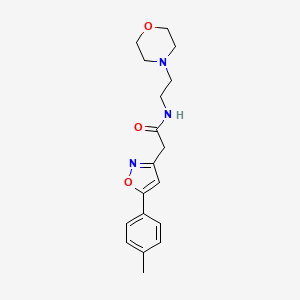 molecular formula C18H23N3O3 B2971755 N-(2-morpholinoethyl)-2-(5-(p-tolyl)isoxazol-3-yl)acetamide CAS No. 953153-23-6