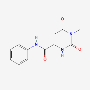 molecular formula C12H11N3O3 B2971765 6-hydroxy-1-methyl-2-oxo-N-phenyl-1,2-dihydro-4-pyrimidinecarboxamide CAS No. 477864-84-9