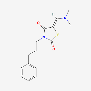 molecular formula C15H18N2O2S B2971767 (5Z)-5-(dimethylaminomethylidene)-3-(3-phenylpropyl)-1,3-thiazolidine-2,4-dione CAS No. 866137-17-9