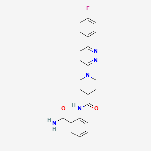 molecular formula C23H22FN5O2 B2971769 N-(2-carbamoylphenyl)-1-(6-(4-fluorophenyl)pyridazin-3-yl)piperidine-4-carboxamide CAS No. 1105218-49-2