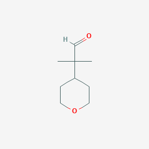 molecular formula C9H16O2 B2971782 2-甲基-2-(氧杂-4-基)丙醛 CAS No. 1262407-50-0