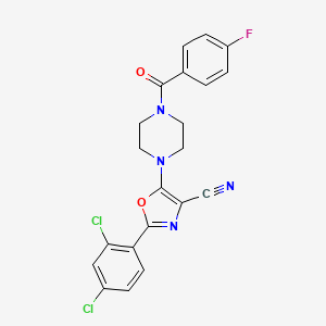 2-(2,4-Dichlorophenyl)-5-(4-(4-fluorobenzoyl)piperazin-1-yl)oxazole-4-carbonitrile