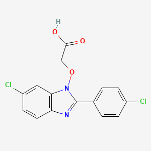 2-{[6-chloro-2-(4-chlorophenyl)-1H-1,3-benzimidazol-1-yl]oxy}acetic acid