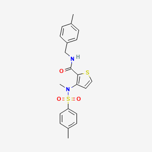 molecular formula C21H22N2O3S2 B2971790 N-(4-甲基苄基)-3-{甲基[(4-甲基苯基)磺酰基]氨基}噻吩-2-甲酰胺 CAS No. 1226439-33-3