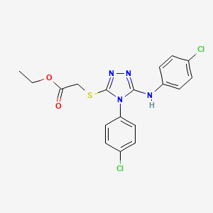 ETHYL 2-{[4-(4-CHLOROPHENYL)-5-[(4-CHLOROPHENYL)AMINO]-4H-1,2,4-TRIAZOL-3-YL]SULFANYL}ACETATE