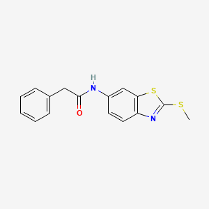 molecular formula C16H14N2OS2 B2971798 N-(2-(methylthio)benzo[d]thiazol-6-yl)-2-phenylacetamide CAS No. 312613-88-0