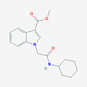 molecular formula C18H22N2O3 B297180 1-Cyclohexylcarbamoylmethyl-1H-indole-3-carboxylic acid methyl ester 
