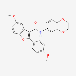 molecular formula C25H21NO6 B2971803 N-(2,3-dihydro-1,4-benzodioxin-6-yl)-5-methoxy-2-(4-methoxyphenyl)-1-benzofuran-3-carboxamide CAS No. 929513-75-7
