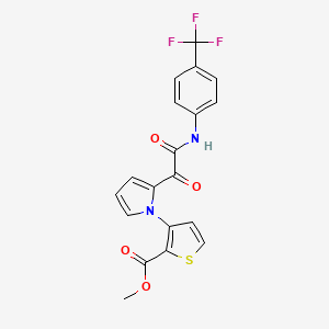 molecular formula C19H13F3N2O4S B2971805 methyl 3-(2-{2-oxo-2-[4-(trifluoromethyl)anilino]acetyl}-1H-pyrrol-1-yl)-2-thiophenecarboxylate CAS No. 477857-78-6