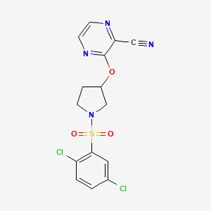3-((1-((2,5-Dichlorophenyl)sulfonyl)pyrrolidin-3-yl)oxy)pyrazine-2-carbonitrile