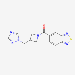 molecular formula C13H12N6OS B2971809 (3-((1H-1,2,4-triazol-1-yl)methyl)azetidin-1-yl)(benzo[c][1,2,5]thiadiazol-5-yl)methanone CAS No. 2320956-00-9