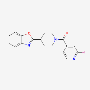 molecular formula C18H16FN3O2 B2971812 2-[1-(2-Fluoropyridine-4-carbonyl)piperidin-4-yl]-1,3-benzoxazole CAS No. 1259168-99-4