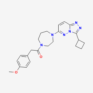 molecular formula C23H28N6O2 B2971813 1-[4-(3-Cyclobutyl-[1,2,4]triazolo[4,3-b]pyridazin-6-yl)-1,4-diazepan-1-yl]-2-(4-methoxyphenyl)ethanone CAS No. 2379978-80-8
