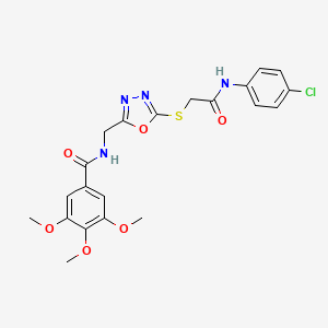 molecular formula C21H21ClN4O6S B2971816 N-[[5-[2-(4-chloroanilino)-2-oxoethyl]sulfanyl-1,3,4-oxadiazol-2-yl]methyl]-3,4,5-trimethoxybenzamide CAS No. 851784-34-4
