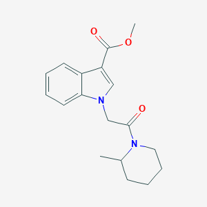 molecular formula C18H22N2O3 B297182 methyl 1-[2-(2-methylpiperidin-1-yl)-2-oxoethyl]-1H-indole-3-carboxylate 