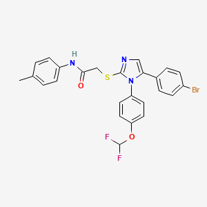 2-((5-(4-bromophenyl)-1-(4-(difluoromethoxy)phenyl)-1H-imidazol-2-yl)thio)-N-(p-tolyl)acetamide
