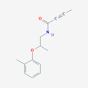 molecular formula C14H17NO2 B2971821 N-[2-(2-Methylphenoxy)propyl]but-2-ynamide CAS No. 2411286-23-0