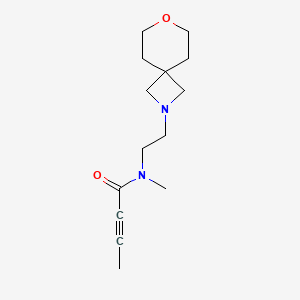 molecular formula C14H22N2O2 B2971825 N-Methyl-N-[2-(7-oxa-2-azaspiro[3.5]nonan-2-yl)ethyl]but-2-ynamide CAS No. 2411310-09-1