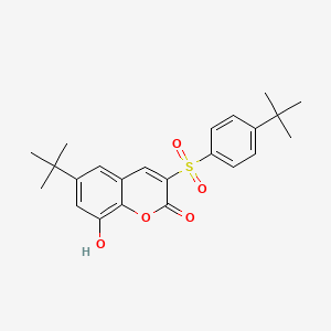 molecular formula C23H26O5S B2971830 6-Tert-butyl-3-(4-tert-butylphenyl)sulfonyl-8-hydroxychromen-2-one CAS No. 893789-02-1