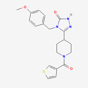 molecular formula C20H22N4O3S B2971847 4-(4-methoxybenzyl)-5-[1-(3-thienylcarbonyl)piperidin-4-yl]-2,4-dihydro-3H-1,2,4-triazol-3-one CAS No. 1775311-59-5