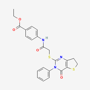 Ethyl 4-[[2-[(4-oxo-3-phenyl-6,7-dihydrothieno[3,2-d]pyrimidin-2-yl)sulfanyl]acetyl]amino]benzoate