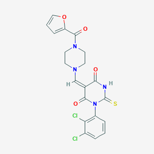 molecular formula C20H16Cl2N4O4S B297185 1-(2,3-dichlorophenyl)-5-{[4-(2-furoyl)-1-piperazinyl]methylene}-2-thioxodihydro-4,6(1H,5H)-pyrimidinedione 
