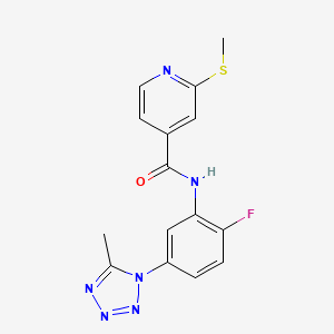 molecular formula C15H13FN6OS B2971853 N-[2-fluoro-5-(5-methyl-1H-1,2,3,4-tetrazol-1-yl)phenyl]-2-(methylsulfanyl)pyridine-4-carboxamide CAS No. 1355736-00-3