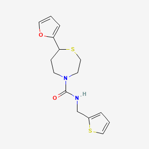 7-(furan-2-yl)-N-(thiophen-2-ylmethyl)-1,4-thiazepane-4-carboxamide