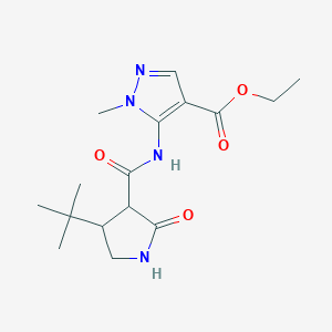 ethyl 5-(4-tert-butyl-2-oxopyrrolidine-3-amido)-1-methyl-1H-pyrazole-4-carboxylate