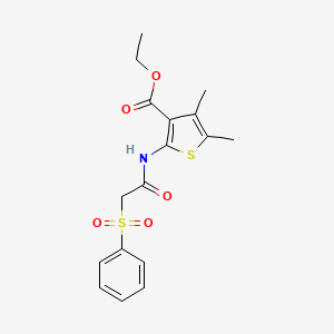 Ethyl 4,5-dimethyl-2-(2-(phenylsulfonyl)acetamido)thiophene-3-carboxylate