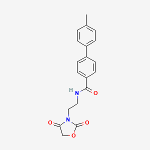 molecular formula C19H18N2O4 B2971868 N-(2-(2,4-dioxooxazolidin-3-yl)ethyl)-4'-methyl-[1,1'-biphenyl]-4-carboxamide CAS No. 2034464-40-7