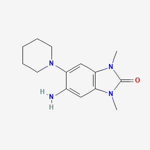 molecular formula C14H20N4O B2971869 5-氨基-1,3-二甲基-6-哌啶-1-基-1,3-二氢-苯并咪唑-2-酮 CAS No. 878432-74-7