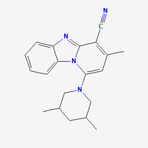 molecular formula C20H22N4 B2971879 1-(3,5-二甲基哌啶-1-基)-3-甲基吡啶并[1,2-a]苯并咪唑-4-腈 CAS No. 383899-86-3