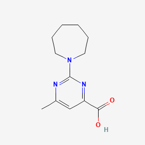 molecular formula C12H17N3O2 B2971883 2-(Azepan-1-yl)-6-methylpyrimidine-4-carboxylic acid CAS No. 1279215-02-9
