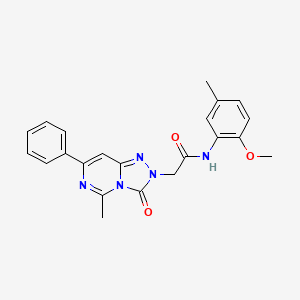 molecular formula C22H21N5O3 B2971885 N-(2-methoxy-5-methylphenyl)-2-(5-methyl-3-oxo-7-phenyl[1,2,4]triazolo[4,3-c]pyrimidin-2(3H)-yl)acetamide CAS No. 1251557-60-4