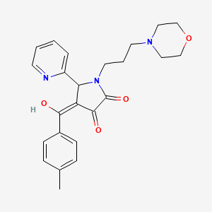 molecular formula C24H27N3O4 B2971888 3-hydroxy-4-(4-methylbenzoyl)-1-(3-morpholinopropyl)-5-(pyridin-2-yl)-1H-pyrrol-2(5H)-one CAS No. 510713-55-0