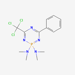 molecular formula C13H17Cl3N5P B2971890 N~2~,N~2~,N~2~,N~2~-tetramethyl-4-phenyl-6-(trichloromethyl)-1,3,5,2lambda~5~-triazaphosphinine-2,2-diamine CAS No. 85978-87-6